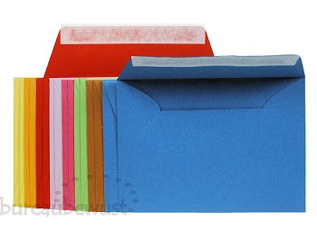 gekleurde C6 enveloppen recycled, assorti, 16 stuks
